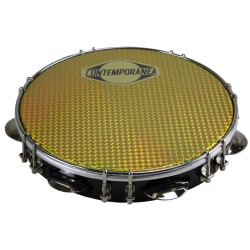 Pandeiro 10" formica noir - peau prismatique or - Pro